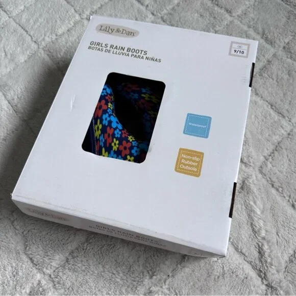 Lily & Dan | Aldi Blue and Red Floral Rain Boots | Size 9/10 - Picture 3 of 10